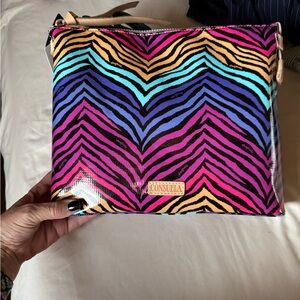 Consuela Vibrant Zebra Print Cosmetic Bag